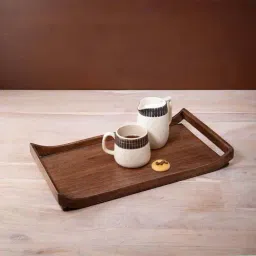 ellementry Brown Mango Wood Serving Tray - Set of 1-image-13