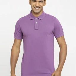 Basics Purple Cotton Muscle Fit Polo T-Shirt-image-55