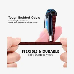 Fuelbox Nylon Extra Tough Tested Braided Cable With Ultra Flexible 1.5M (Red)-46