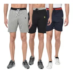 Vimal Jonney Multicolor Cotton Shorts - Pack of 3-picture-44