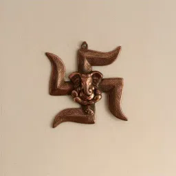 eCraftIndia Lord Ganesha on Swastik Metal Wall Hanging-image-4