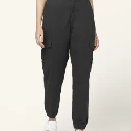 People by Pantaloons Black Cotton Pants-picture-38