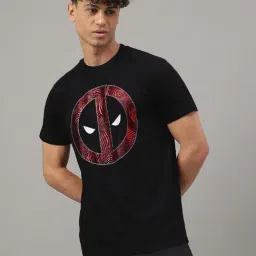 Free Authority Black Cotton Regular Fit Deadpool Printed T-Shirt-picture-40