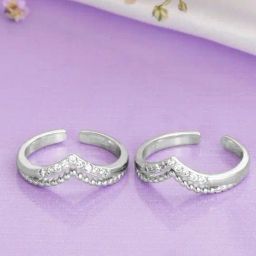 Zavya 925 Sterling Silver Classy Rhodium Casual Toe-ring For Women-image-93