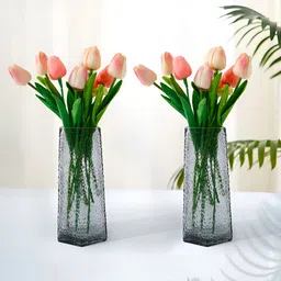 The Better Home Grey 2 Pieces Glass Vases-image-12