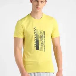 Reebok Yellow Round Neck Sports T-Shirt-image-41