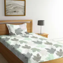 Klotthe Floral Multicolor 210 TC Cotton Blend Single Bedsheet with 1 Pillow Cover-image-12