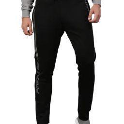Proline Black Cotton Regular Fit Printed Track Pants-image-68