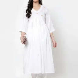 DART STUDIO White Embroidered Straight Kurta-73