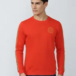 Academy By Van Heusen Orange Slim Fit Striped Sweatshirts-28