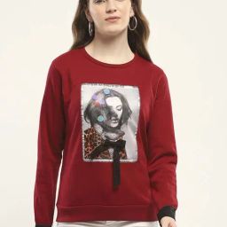 Monte Carlo Maroon Graphic Regular Fit Sweatshirt-image-62