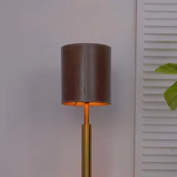 Fos Lighting Cylindrical Brown Fabric Table Lamp - Set of 1 image 1