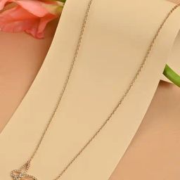 ToniQ Gold Casual Bufferfly Studded Minimal Necklace for Women-54