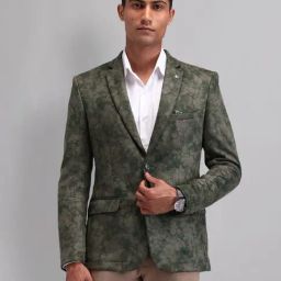 Ad By Arvind Green Regular Fit Printed Blazer-image-81