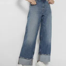 American Eagle Blue Solid Cuffed Jean-picture-17
