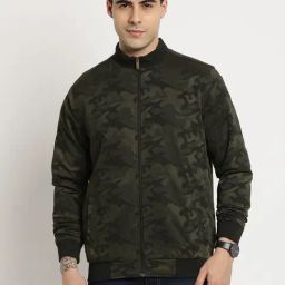 Turtle Dark Green Relaxed Fit Printed Jacket-image-35