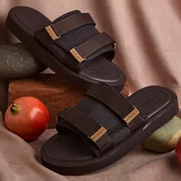 Neemans Men's Breezy Fluff Brown Slides image 1