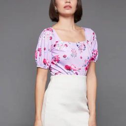 Miss Chase Lavender Floral Print Top-image-46