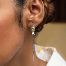 Shaya 92.5 Sterling Silver Meen Sui-Dhaga Earrings for Women-picture-7