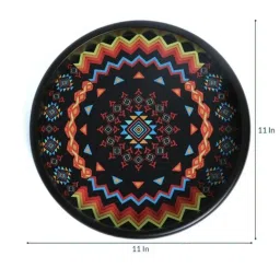 Crayton Geometric Round MDF Serving Tray - Set of 1 image 3