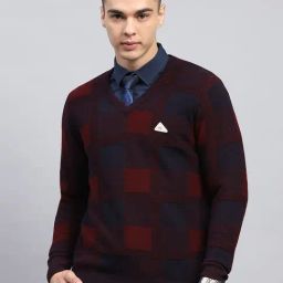 Monte Carlo Wine Regular Fit Checks Pullover-30