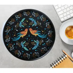 Crayton Bird Printed Round MDF Serving Tray - Set of 1 image 1