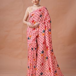 Garden Vareli Polka Dot Pure Georgette Saree-32