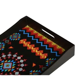 Crayton Geometric MDF Rectangular Serving Tray - Set of 1 image 4