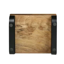 Crayton Mango Wood Serving Tray with Bottom Metal Handle - Set of 1 image 5