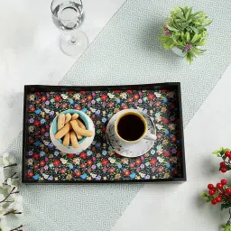Crayton Floral MDF Rectangular Serving Tray - Set of 1 image 1