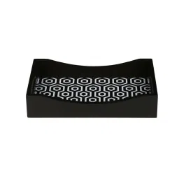 Crayton Black & White MDF Rectangular Serving Tray - Set of 1 image 2