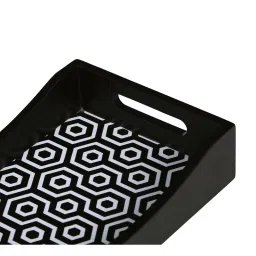 Crayton Black & White MDF Rectangular Serving Tray - Set of 1 image 4