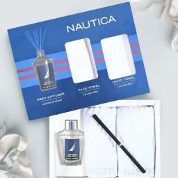 Nautica Gift Box White Cotton Towel & Reed Diffuser Set-48