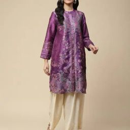 aarke Ritu Kumar Purple Printed A Line Kurta-image-40