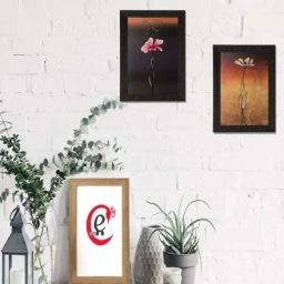 eCraftIndia Set of 2 Floral Satin Matt Texture UV Art Painting-2