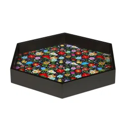 Crayton Floral MDF Hexagon Serving Tray - Set of 1 image 2