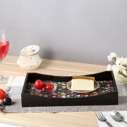 Crayton Floral MDF Rectangular Serving Tray - Set of 1 image 1