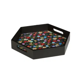 Crayton Floral MDF Hexagon Serving Tray - Set of 1 image 4
