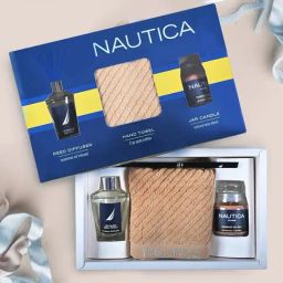 Nautica Gift Box Wheat Cotton Towel, Reed Diffuser & Jar Candle Set-picture-47
