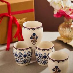 Fabindia Falak Multicolor Ceramic Abstract Cup - Set of 4-image-55
