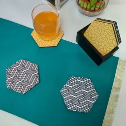 Crayton Hexagon Multicolor MDF Coaster - Set of 4 image 1