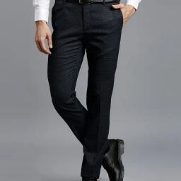 Reid & Taylor Grey Regular fit Solid Trousers-image-102