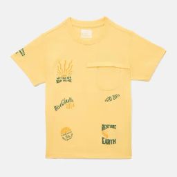 Blue Giraffe Boys Yellow Regular Fit T-Shirt-image-24