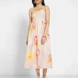 Akkriti By Pantaloons Pink Cotton Regular Fit Printed Dress-picture-15