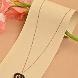 ToniQ Gold Party Black Heart Minimal Charm Necklace for Women-59