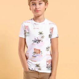 U.S. Polo Assn. Boys White Half Sleeves T-Shirt-picture-31
