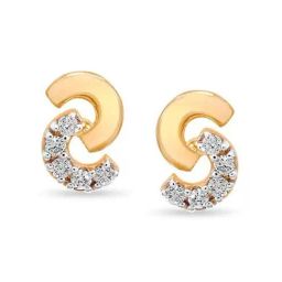Mia By Tanishq Nature's Finest 14k Gold Curvaceous Glimmer Stud Earrings-image-63