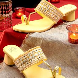 NR By Nidhi Rathi Women Embellished Block Heel Sandals-image-45