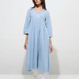 Utsa by Westside Blue Cotton A-Line Kurta-image-87