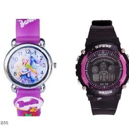 Free Mask Doodle Trendy Plastic & Rubber Digital Kid'S Watches Combo Vol 7-image-11